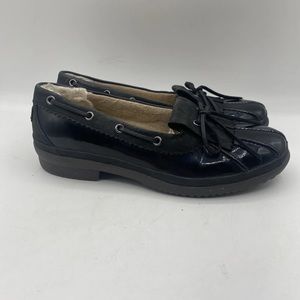 UGG Ashdale Duck Shoes Black Rubber Shearling Leather Water Resistant Size 8.5